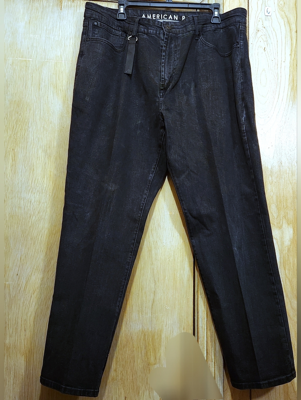 American Rag Mens Black Jeans 38x30 Pressed Heavy Starch L29"